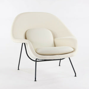 SOLD 2020 Eero Saarinen for Knoll Studio Womb Chair in White / Ivory Boucle Fabric