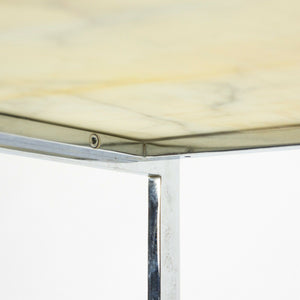 SOLD 2010s Ward Bennett Geiger Metal H Frame Coffee Table Marble Top 36 in by Herman Miller