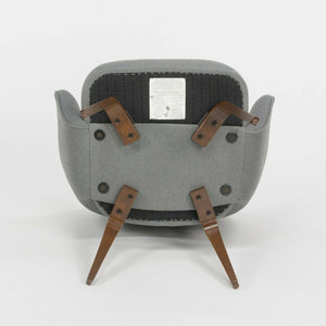 SOLD Eero Saarinen for Knoll 2020 Grey Fabric Executive Armchair with Wooden Legs