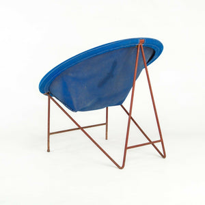 SOLD 1950s Blue Canvas Modern Hoop Chair by Hedstrom of Alabama
