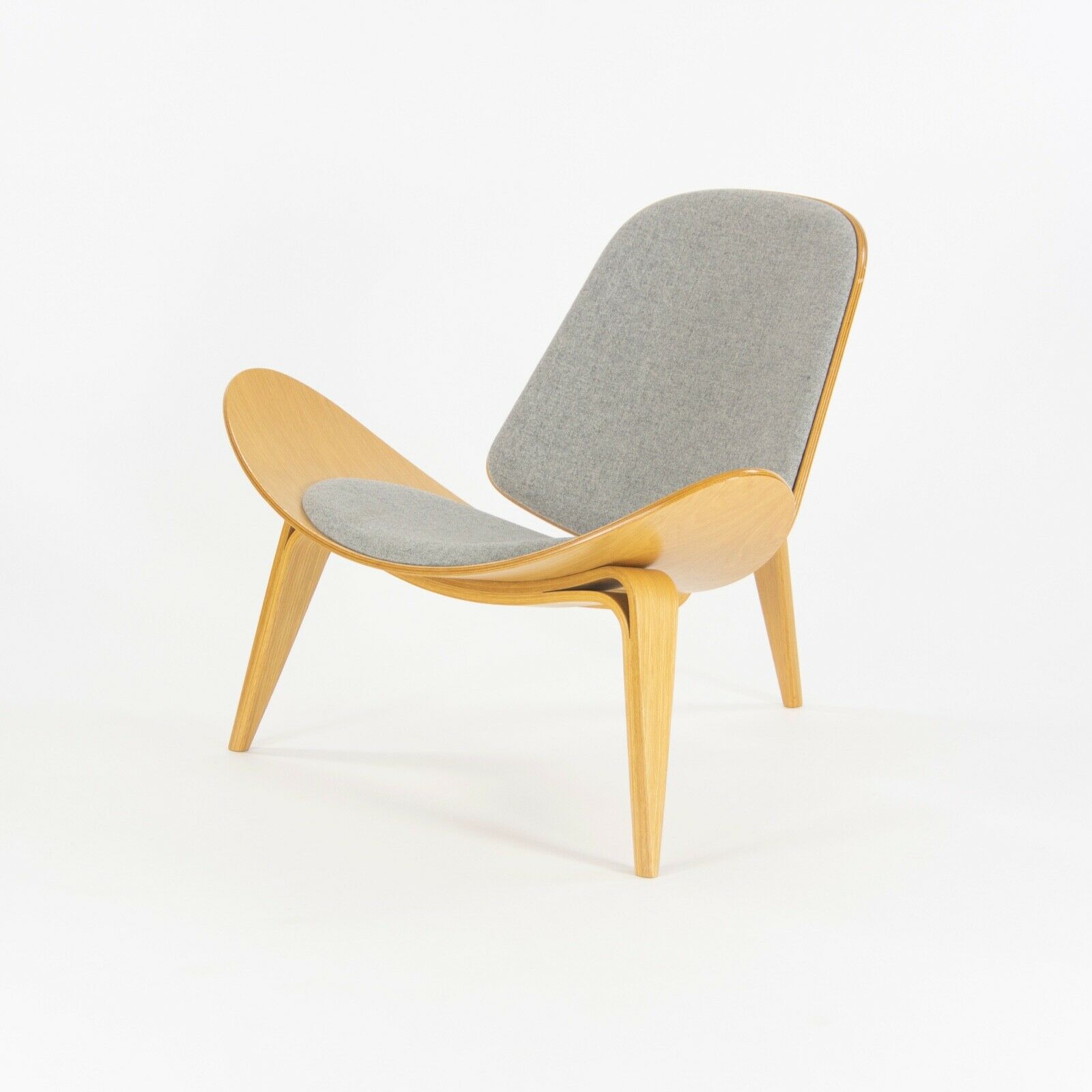 SOLD Pair of Hans Wegner Carl Hansen Denmark CH07 Shell Lounge Chairs Lacquered Oak