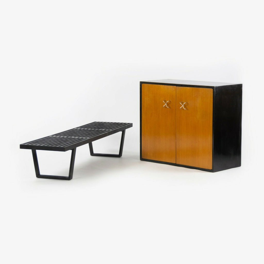 SOLD 1954 George Nelson Herman Miller 2-Tone Primavera Cabinet with Ebonized 4692 Bench