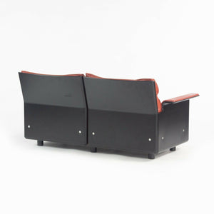 1980s Vintage Dieter Rams for Vitsoe 620 Red Leather and Black Two Seat Settee