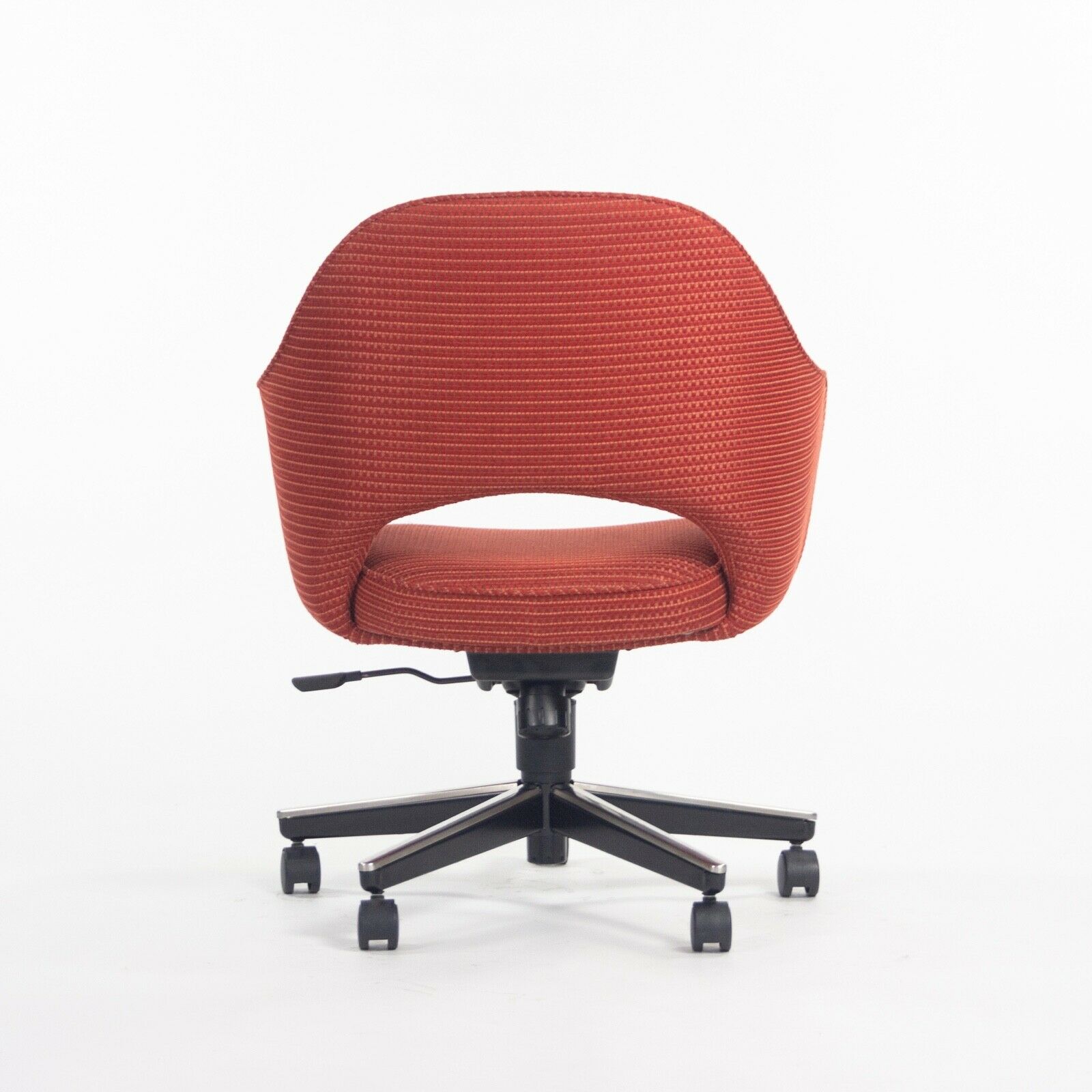 SOLD 2007 Eero Saarinen for Knoll Executive Arm Office Desk Chair Red Fabric 4 Available