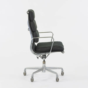 SOLD 1985 Black Fabric Eames Aluminum Group Soft Pad Executive High Back Desk Chair