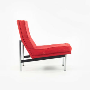 SOLD 1950s Florence Knoll Associates Parallel Bar Lounge Chair Original Red Fabric