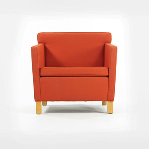 SOLD 2010s Pair Original Knoll Mies Van Der Rohe Krefeld Lounge Chair Orange Fabric