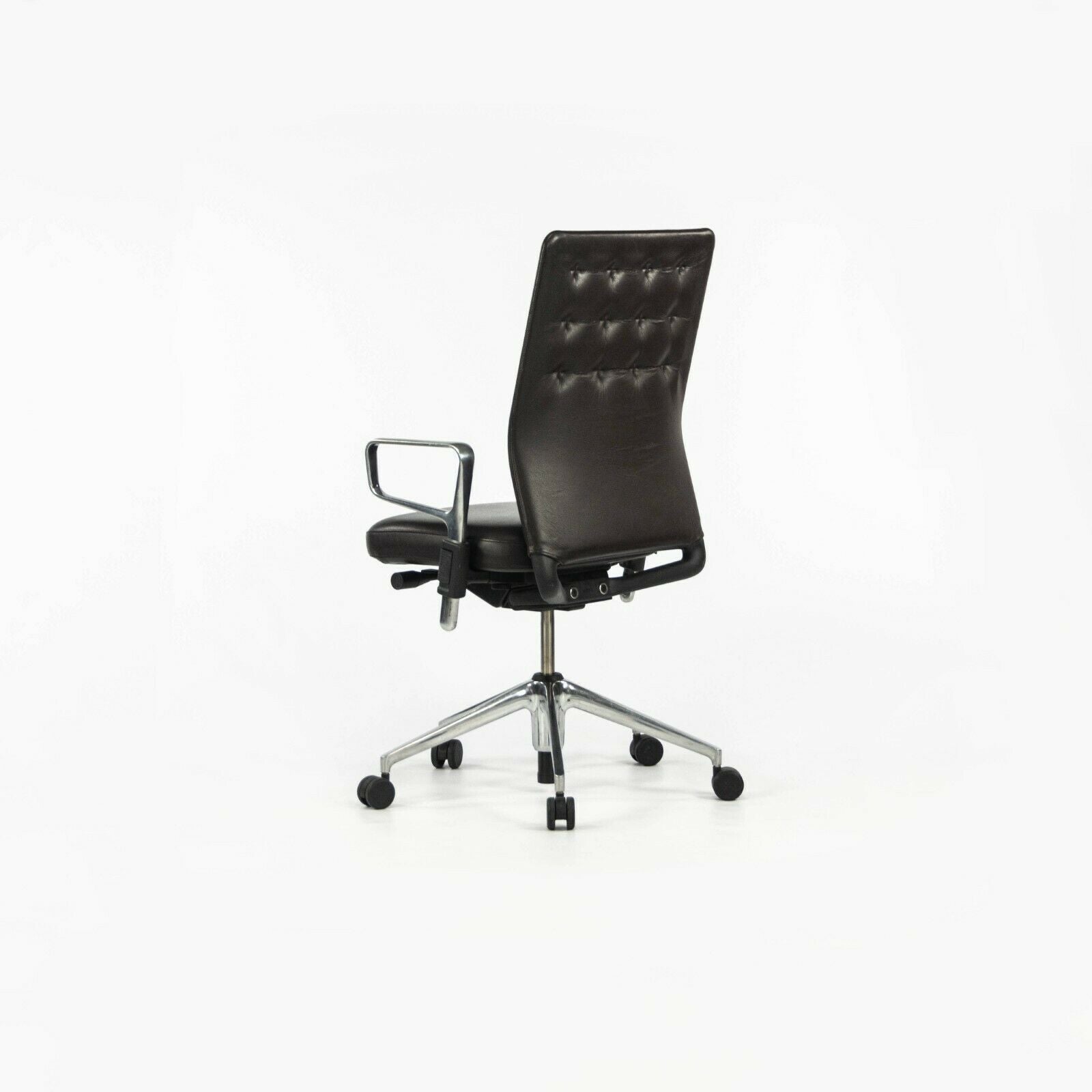 2012 Vitra ID Trim Desk Chair Polished Aluminum & Leather by Antonio Citterio