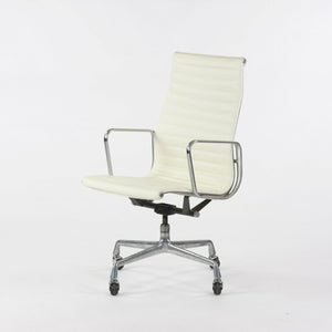 SOLD Herman Miller Eames Aluminum Group Executive High Back Desk Chair White Leather