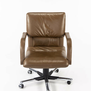 1990s Mario Bellini Vitra Figura High Back Desk Chair in Brown Leather