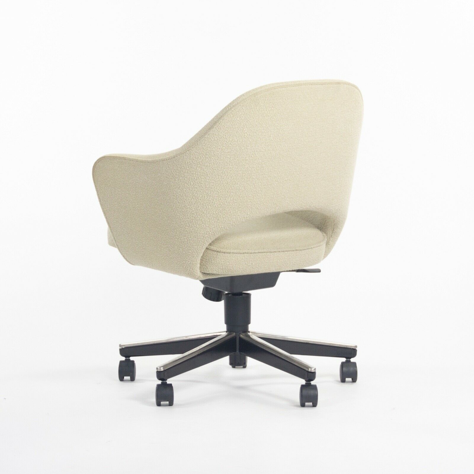 SOLD Eero Saarinen for Knoll Executive Arm Office Desk Chair Off White Boucle