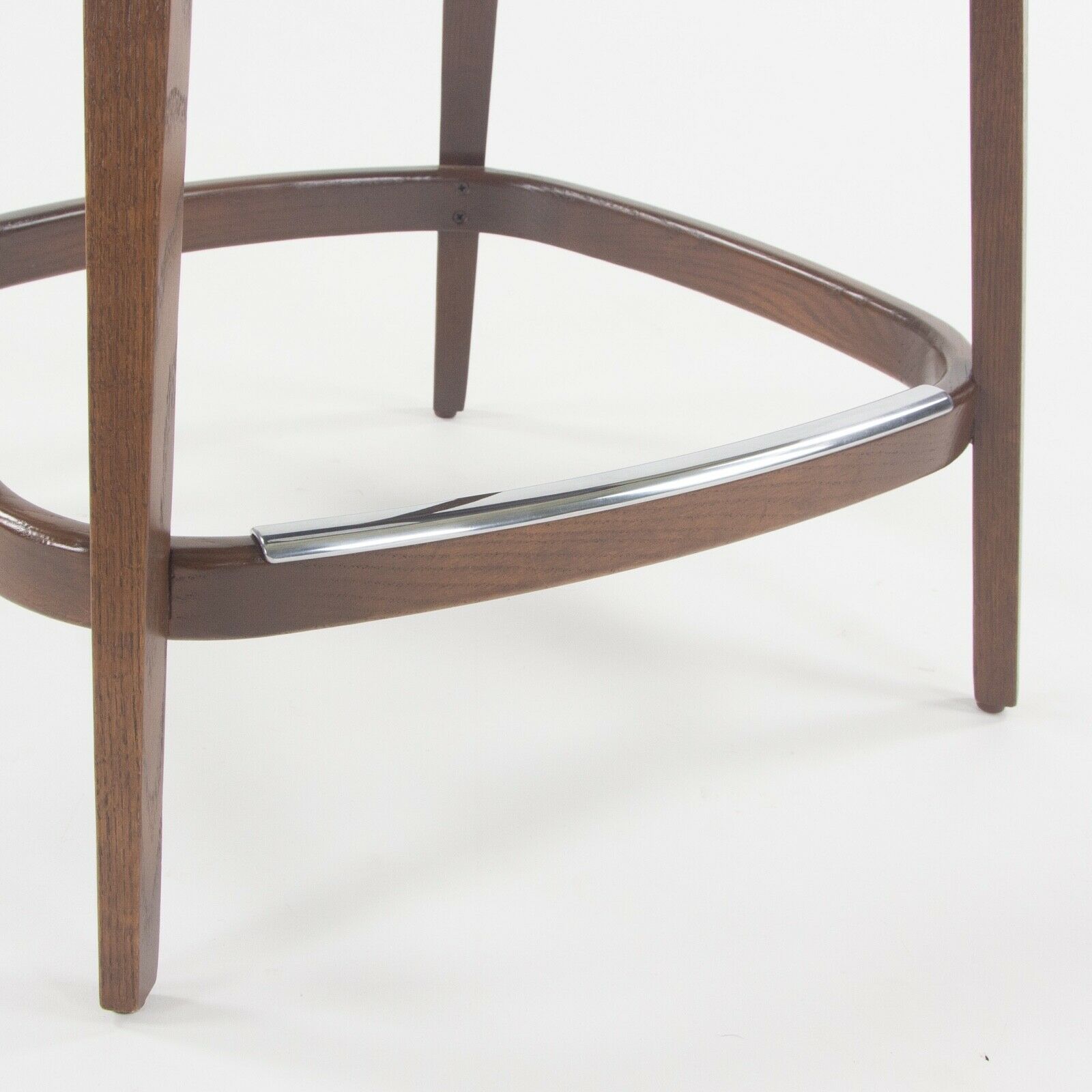 2021 Eero Saarinen Knoll Executive Counter Stool w/ Walnut Base in Purple Boucle