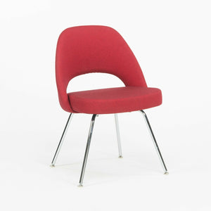 SOLD Red Fabric Eero Saarinen for Knoll 2020 Executive Side Chair with Chrome Legs