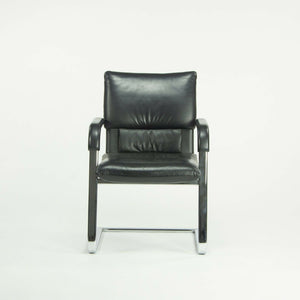 Pair of 1986 Mario Bellini for Vitra Figura Imago Arm Chairs in Black Leather