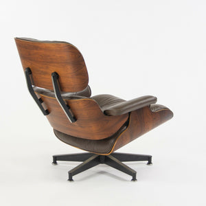 SOLD 1970s Herman Miller Eames Lounge Chair and Ottoman Rosewood 670 and 671 in Brown Leather