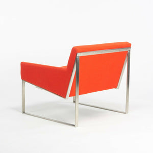 SOLD Pair of Fabien Baron Bernhardt Design B.3 Orange/Red Kvadrat Wool Lounge Chairs