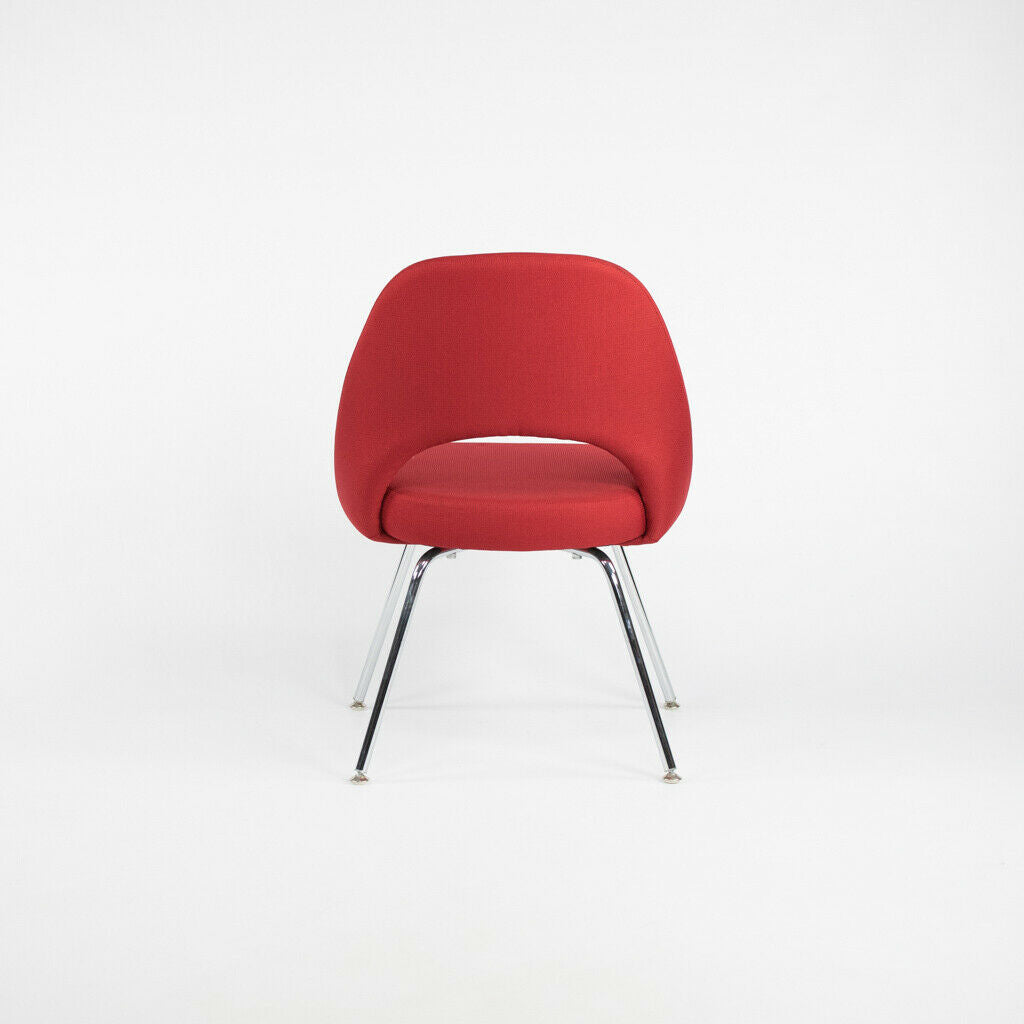 SOLD 2015 Eero Saarinen for Knoll Armless Executive Dining Chair in Red Fabric 12+ Available