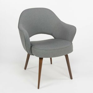 SOLD Eero Saarinen for Knoll 2020 Grey Fabric Executive Armchair with Wooden Legs