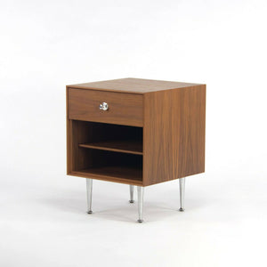 SOLD 2018 George Nelson Herman Miller Thin Edge Walnut Bedside Tables / Cabinets Pair