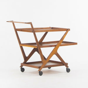SOLD 1950s Italian Modern Cesare Lacca Bar Cart Serving Tea 3-Tier Walnut Ico Parisi