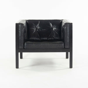 SOLD 1960s Pair of George Nelson for Herman Miller Cube Lounge Chairs in Black Leather