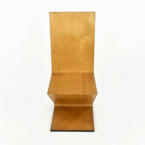 SOLD 1970s Set of Four Gerrit Thomas Rietveld Zig-Zag Chairs Unmarked in Cherry Wood