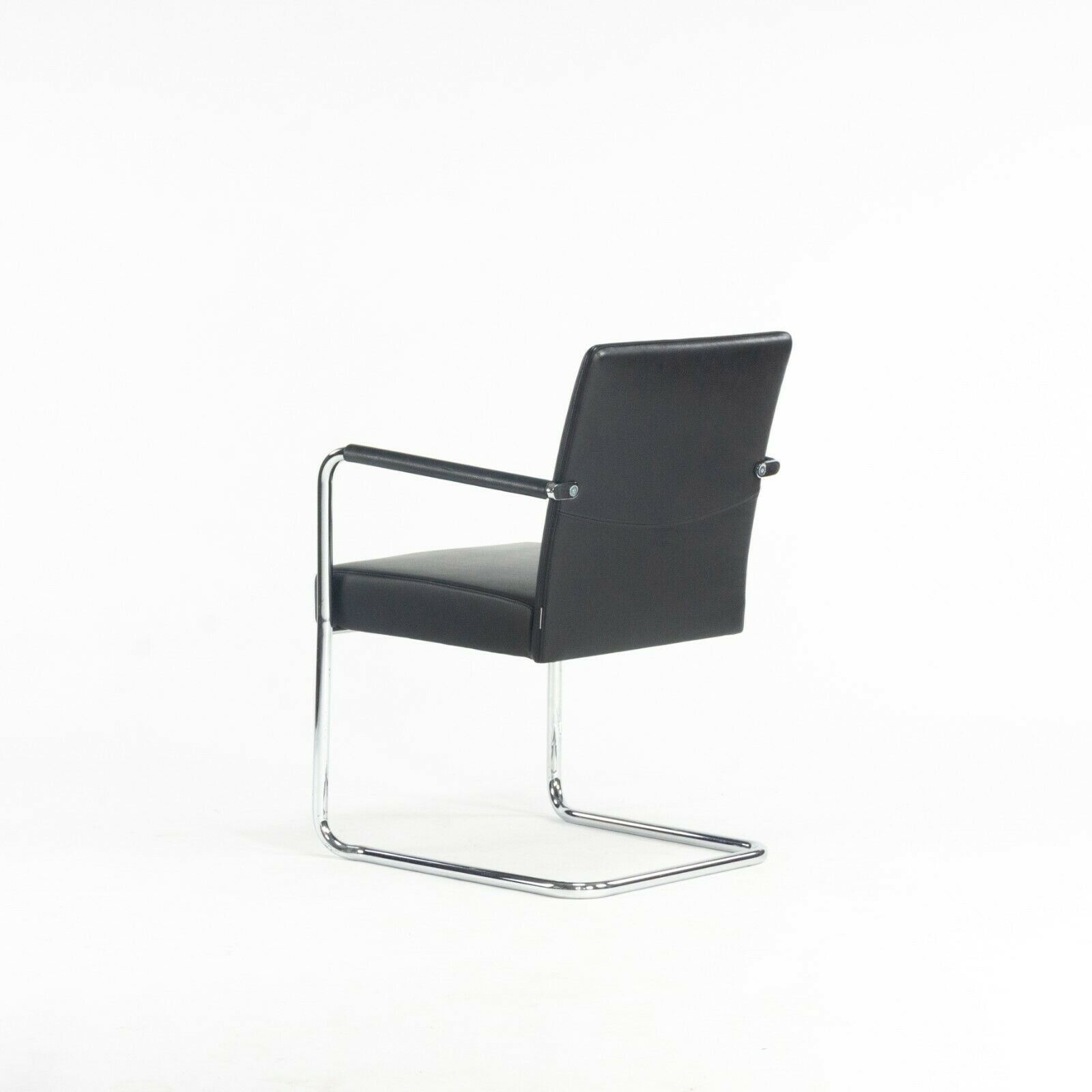 2010s Walter Knoll George Cantilever Stacking Chairs designed by EOOS in Black Leather