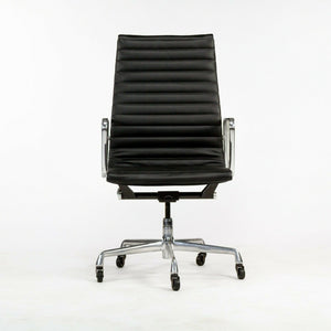 SOLD 2010s Herman Miller Eames Aluminum Group Executive Desk Chair in Black Leather