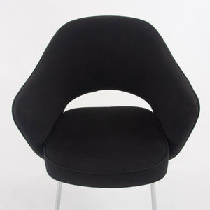 1960s Eero Saarinen Knoll International Black Fabric Executive Arm Dining Chair