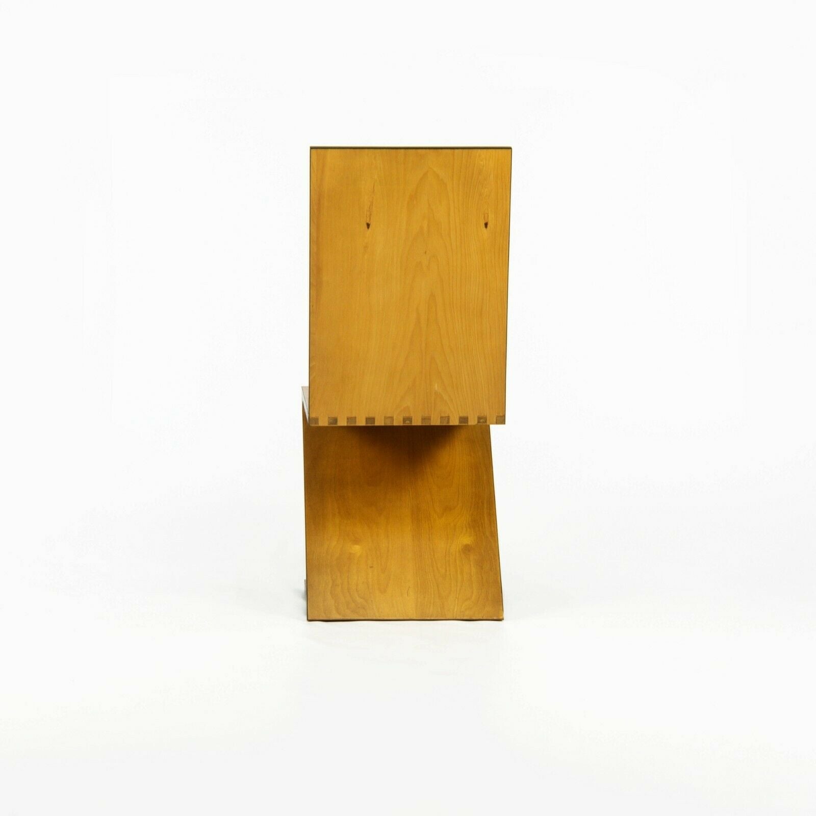 SOLD 1970s Set of Four Gerrit Thomas Rietveld Zig-Zag Chairs Unmarked in Cherry Wood