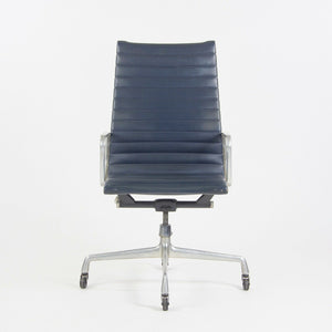 SOLD 1970s Navy Blue Eames Herman Miller Tall Aluminum Group Executive Desk Chair