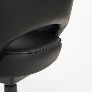 SOLD 2011 Eero Saarinen for Knoll Executive Desk Chair w/ Rolling Base Black Leather