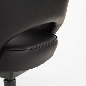 2011 Eero Saarinen for Knoll Executive Desk Chair w/ Rolling Base Black Leather