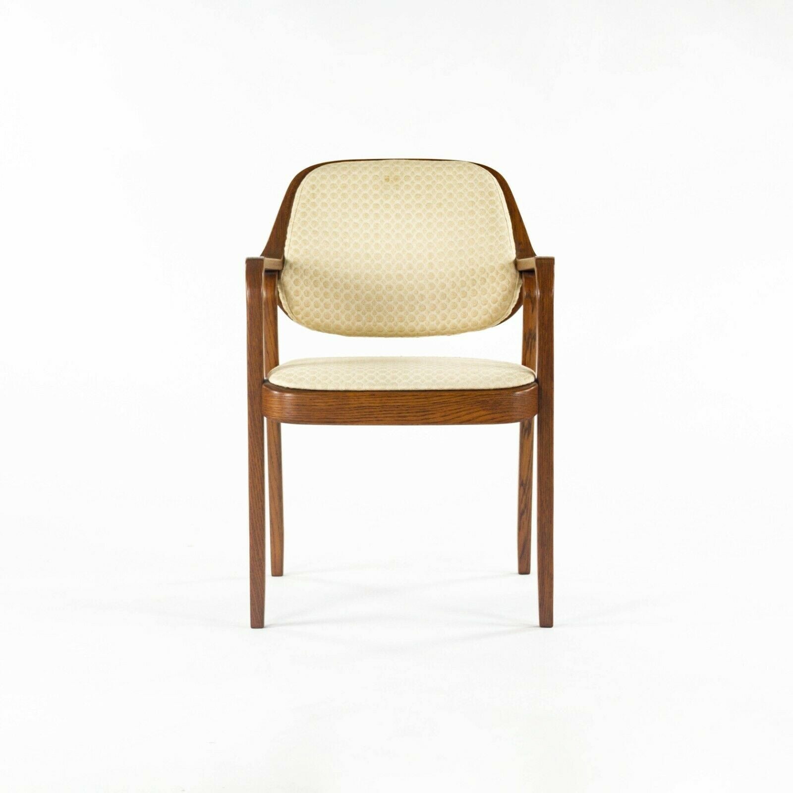 1980s Pair of Don Petitt for Knoll 1105 Bentwood Armchair in Oak with Tan Fabric