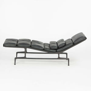 SOLD 1980s Eames Herman Miller Billy Wilder Black and Eggplant Chaise Lounge Chair