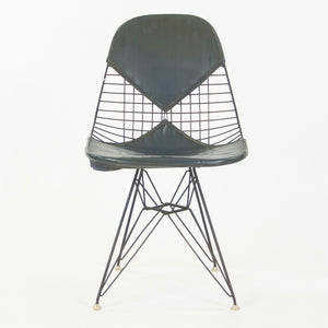 SOLD 1956 Set of 4 Herman Miller Eames DKR-1 Wire Dining Chairs w/ Blue Bikini Pads