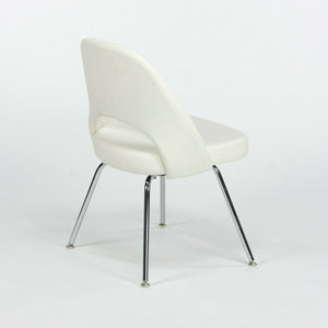 SOLD Eero Saarinen Knoll 2020 White Leather Executive Side Chair with Chrome Legs 2x Available