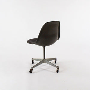 SOLD 1980s Herman Miller Eames Black Fabric Upholstered Side Shell Chair with Wheels