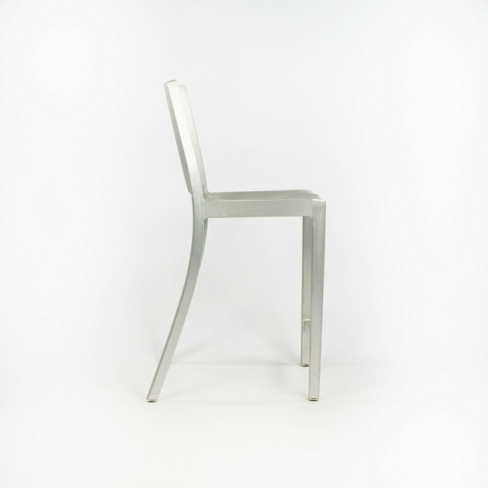 2010s Pair of Philippe Starck Emeco Hudson Counter Stool with Brushed Aluminum Finish.
