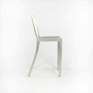 2010s Pair of Philippe Starck Emeco Hudson Counter Stool with Brushed Aluminum Finish.