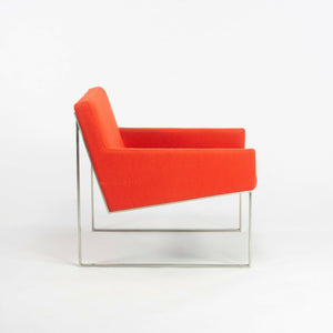 SOLD Pair of Fabien Baron Bernhardt Design B.3 Orange/Red Kvadrat Wool Lounge Chairs