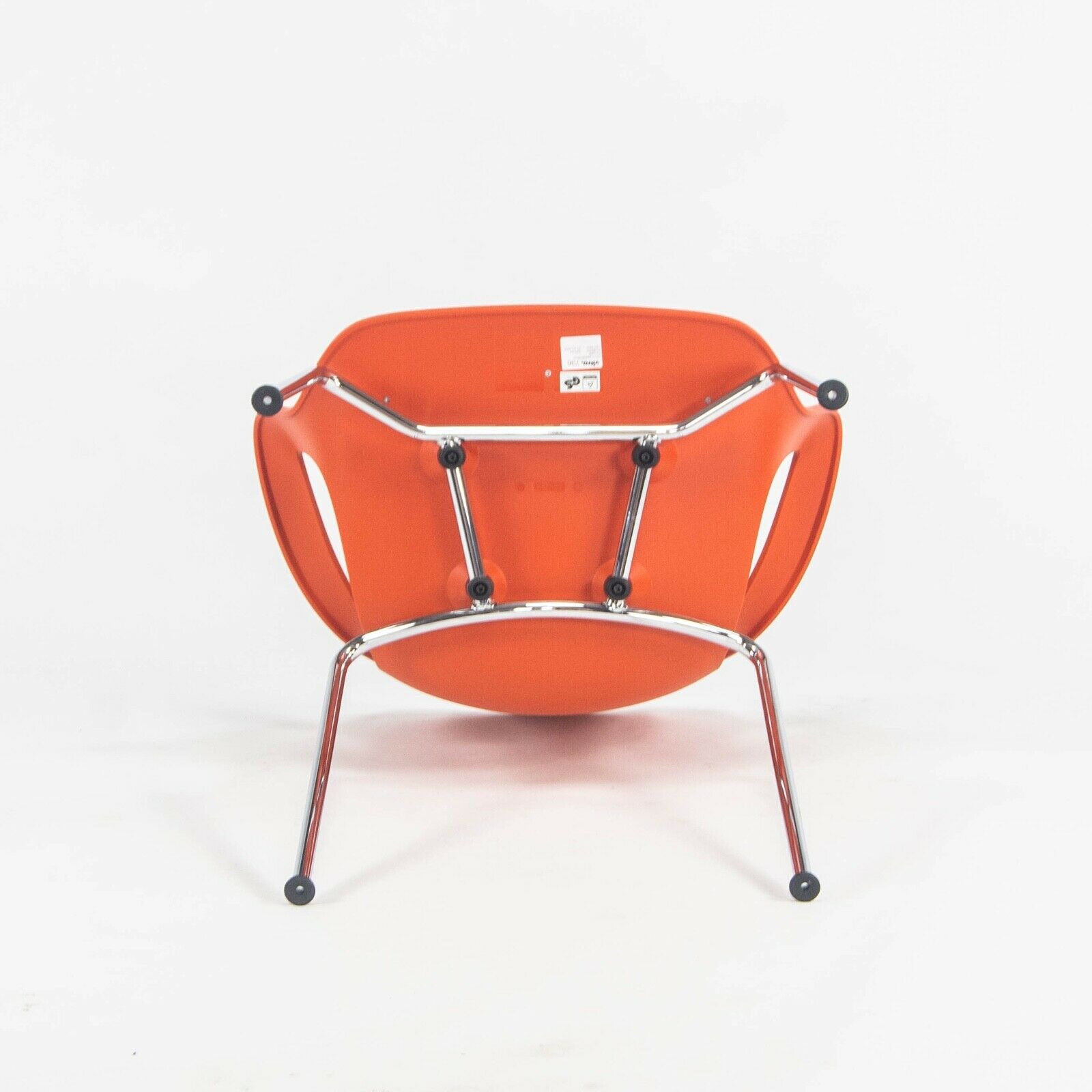 2018 Jasper Morrison Hal Tube Stacking Armchair by Vitra in Orange and Chrome