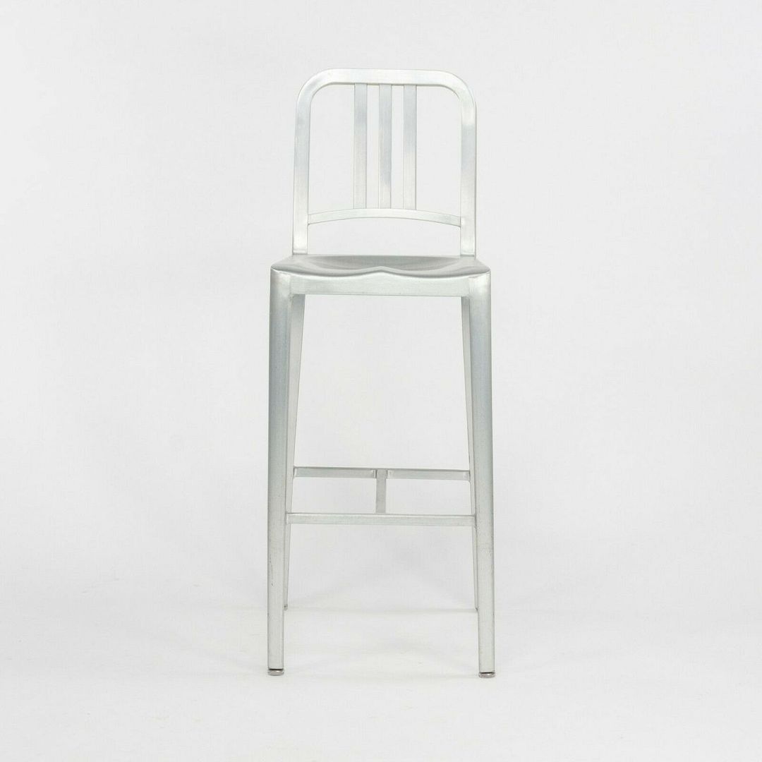 2010s Navy Bar Stool 1006 by Emeco in Brushed Aluminum 12+ Available