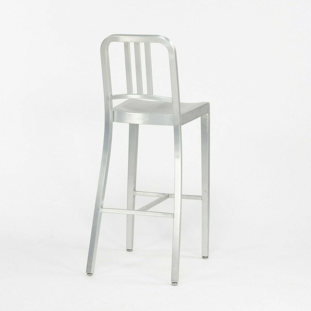 2010s Navy Bar Stool 1006 by Emeco in Brushed Aluminum 12+ Available
