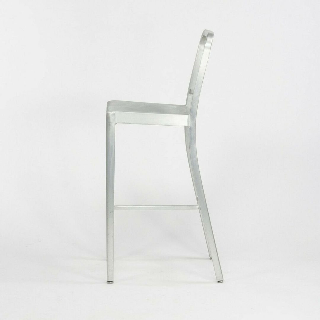2010s Navy Bar Stool 1006 by Emeco in Brushed Aluminum 12+ Available