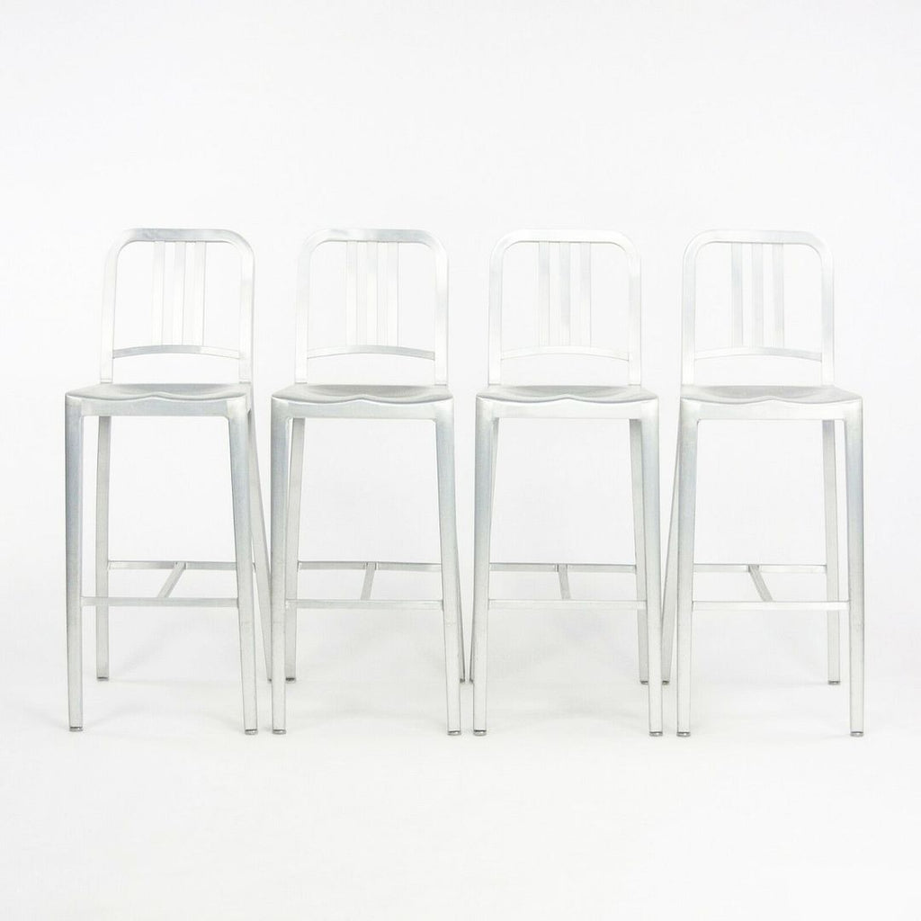 2010s Navy Bar Stool 1006 by Emeco in Brushed Aluminum 12+ Available