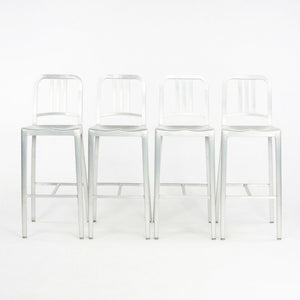 2010s Navy Bar Stool 1006 by Emeco in Brushed Aluminum 12+ Available