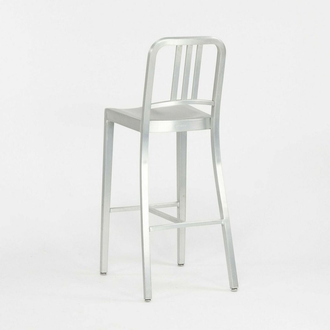 2010s Navy Bar Stool 1006 by Emeco in Brushed Aluminum 12+ Available