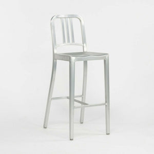 2010s Navy Bar Stool 1006 by Emeco in Brushed Aluminum 12+ Available