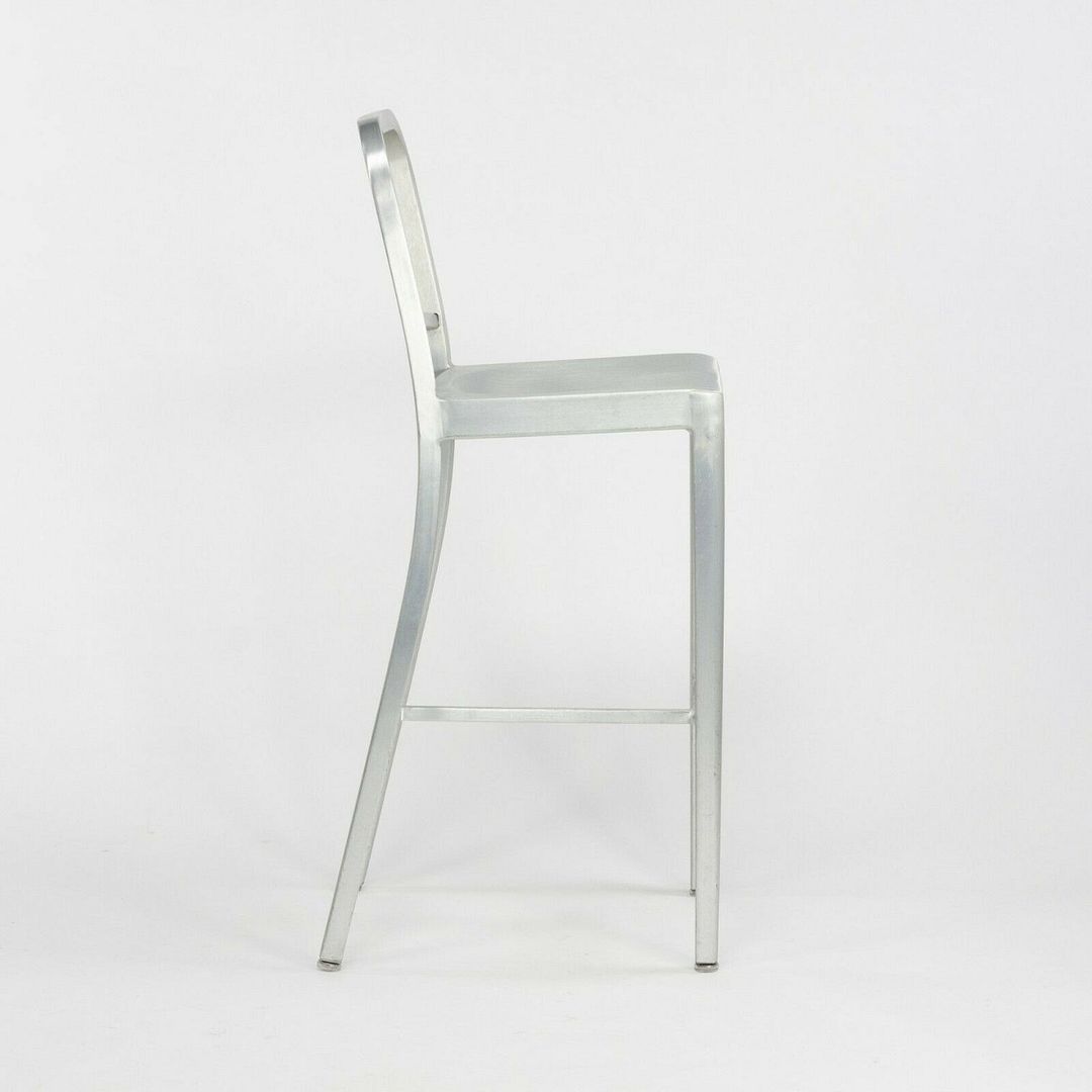 2010s Navy Bar Stool 1006 by Emeco in Brushed Aluminum 12+ Available